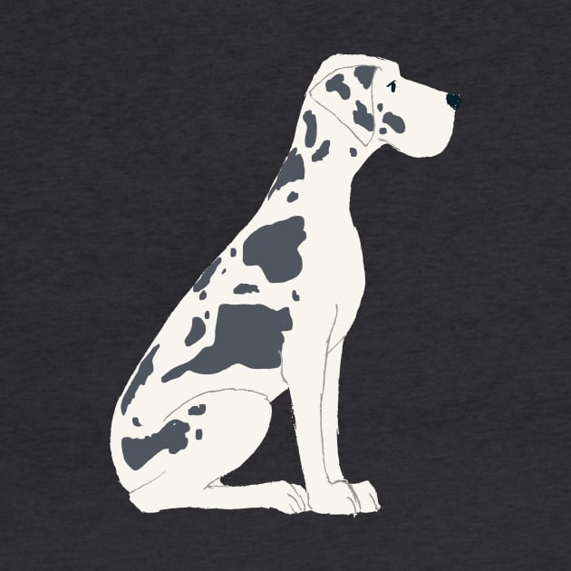 Black and White Great Dane Dog by JunkyDotCom